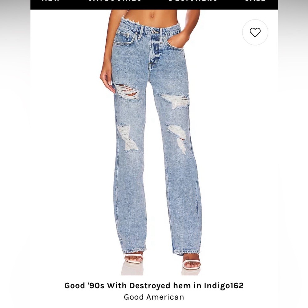 Good American 90’s with Destroyed hem